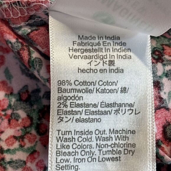 J.Crew Red Floral Cotton Poplin Ruffle Blouse Women’s Small Long Sleeve Pullover - Picture 10 of 10